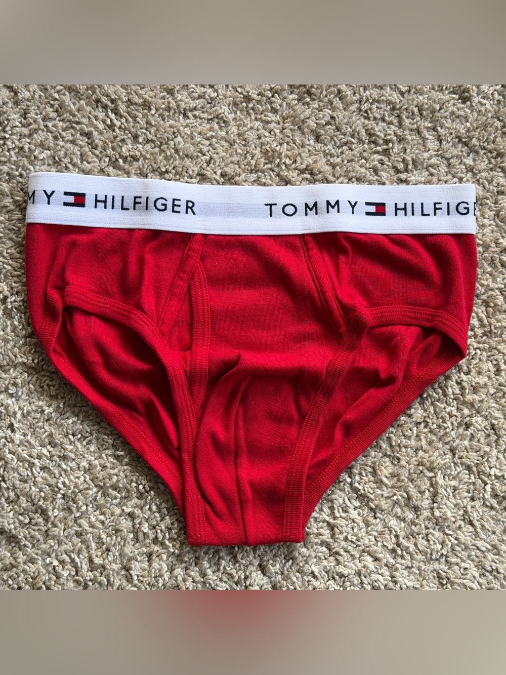 Men’s Tommy Hilfiger Red Brief with White Waistband - Small